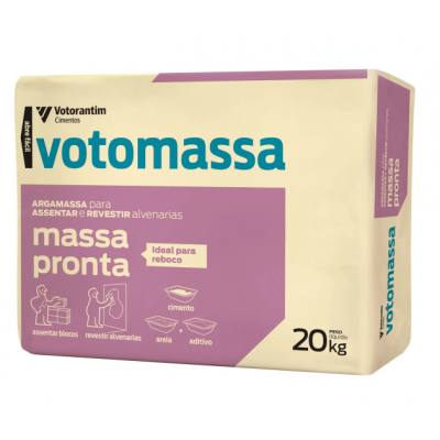 Argamassa Massa Pronta Interno e Externo Cinza 20kg Votomassa