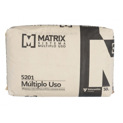 Argamassa Massa Pronta Matrix Múltiplo Uso Cinza 50kg Votorantim