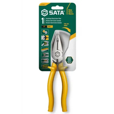 Alicate Universal Isolado Eletricista Profissional 8"  c/ Cabo Antideslizante 1000V SATA