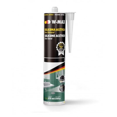 Silicone Acético Premium Uso Geral Incolor 258g / 275ml W-Max Wurth