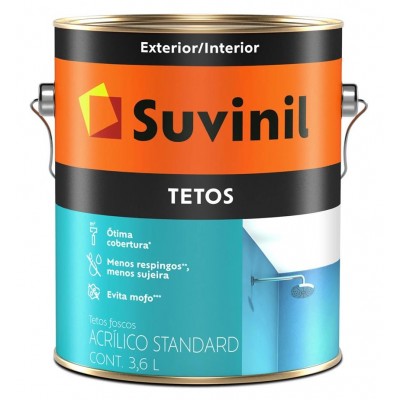 Tinta Acrílica Fosco Anti-Mofo Tetos Branco Neve 3,6L Suvinil