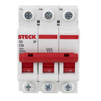 Disjuntor Tripolar DIN Curva C 50A Steck