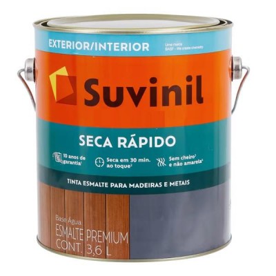 Esmalte Base Água Premium Seca Rápido Acetinado Branco 3,6L Suvinil