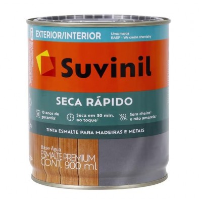 Esmalte Base Água Premium Seca Rápido Acetinado Branco 0,9L Suvinil