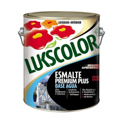 Esmalte Base Água Premium Fosco Preto 3,6L Lukscolor