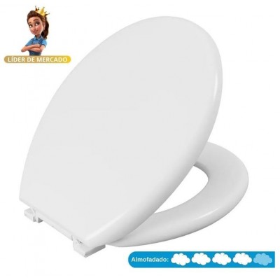 Assento Sanitário Oval Almofadado Branco Astra