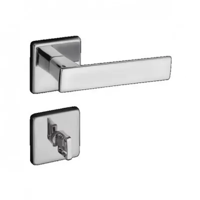 Fechadura P/ Porta de Banheiro Cromada 40mm Roseta Quadra Pado