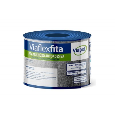 Fita Impermeabilizante Multiuso Alumínio Viaflex 10cm x 10m 1mm Viapol
