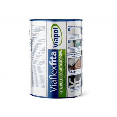 Fita Impermeabilizante Multiuso Alumínio Viaflex 20cm x 10m 1mm Viapol