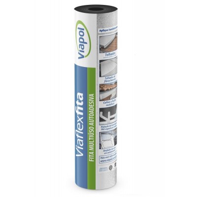Fita Impermeabilizante Multiuso Alumínio Viaflex 94cm x 10m 1mm Viapol