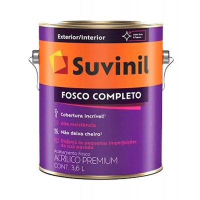Tinta Acrílica Fosco Completo Premium Branco Neve Fosco 3,6L Suvinil
