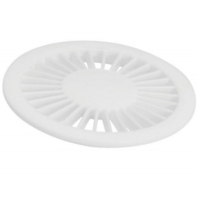 Grelha sem Caxilho Redonda Branca Radial Plástico 10x10cm Amanco