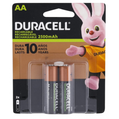 Pilha Bateria Alcalina Pequena Tipo AA c/ 02 Unidades Duracell