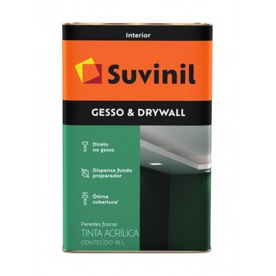 Tinta Acrílica p/ Gesso e Drywall Branco Fosco 18L Suvinil
