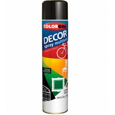Tinta Spray Decor Multiuso Preto Brilhante 360ml Colorgin