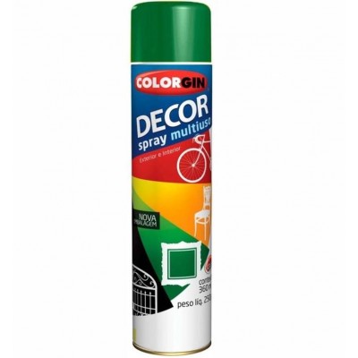 Tinta Spray Decor Multiuso Verde Folha Brilhante 360ml Colorgin