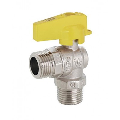 Válvula Esfera Angular 90 Graus p/ Gás Macho / Macho BSP 1/2" Emmet