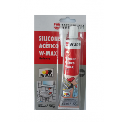 Adesivo Silicone Acético Premium Incolor 50g / 53ml W-Max Wurth