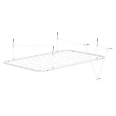 Varal de Teto Reforçado Retrátil Branco 90cm x 56cm VTB9056 Brasforma