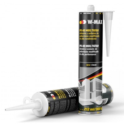 Selante PU 40 Construção p/ Colagens e Vedações Cinza 400g Wurth