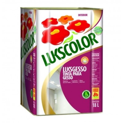 Tinta p/ Gesso e Drywall Luksgesso Branco Fosco 18L Lukscolor