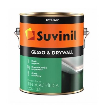Tinta Acrílica p/ Gesso e Drywall Branco Fosco 3,6L Suvinil