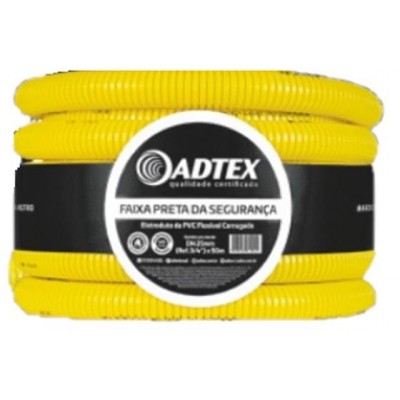Conduíte Corrugado Flexível Amarelo Antichama 20mm x 1/2" 5m Adtex