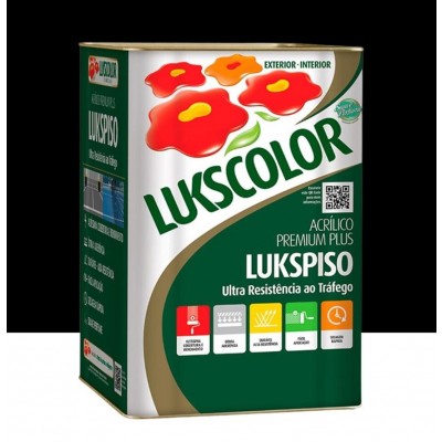 Tinta p/ Piso Acrílico Premium Plus Lukspiso Preto 18L Lukscolor