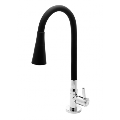 Torneira Cozinha Mesa Gourmet Cônica Articulável Preta Jato Duplo Rieti