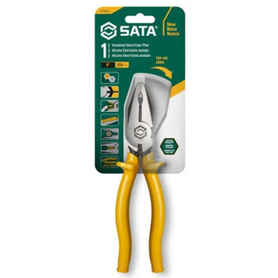 Alicate Universal Isolado Eletricista Profissional 8"  c/ Cabo Antideslizante 1000V SATA
