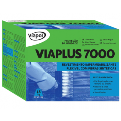 Argamassa Polimérica Flexível c/ Fibras Viaplus 7000 18kg Viapol