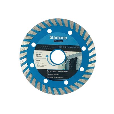 Disco de Corte Diamantado Premium Turbo Alto Rendimento 4 3/8" Stamaco