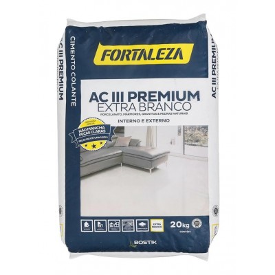 Argamassa AC3 Premium Flexível Extra Branca 20kg Fortaleza