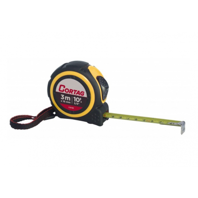 Trena de Aço Fita Metálica 3m x 16mm Emborrachada c/ Trava Cortag