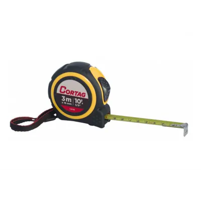 Trena de Aço Fita Metálica 3m x 16mm Emborrachada c/ Trava Cortag