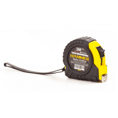 Trena de Aço Fita Metálica 3m x 16mm Emborrachada c/ Trava Hammer