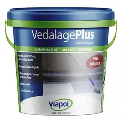 Manta Líquida Premium Concreto p/ Lajes Vedalage Plus 4kg Viapol
