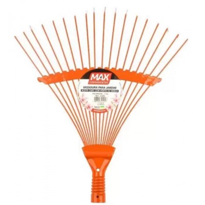 Vassoura de Aço Carbono p/ Grama Jardim Regulável 18 Dentes Max